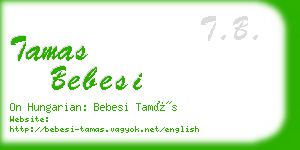 tamas bebesi business card